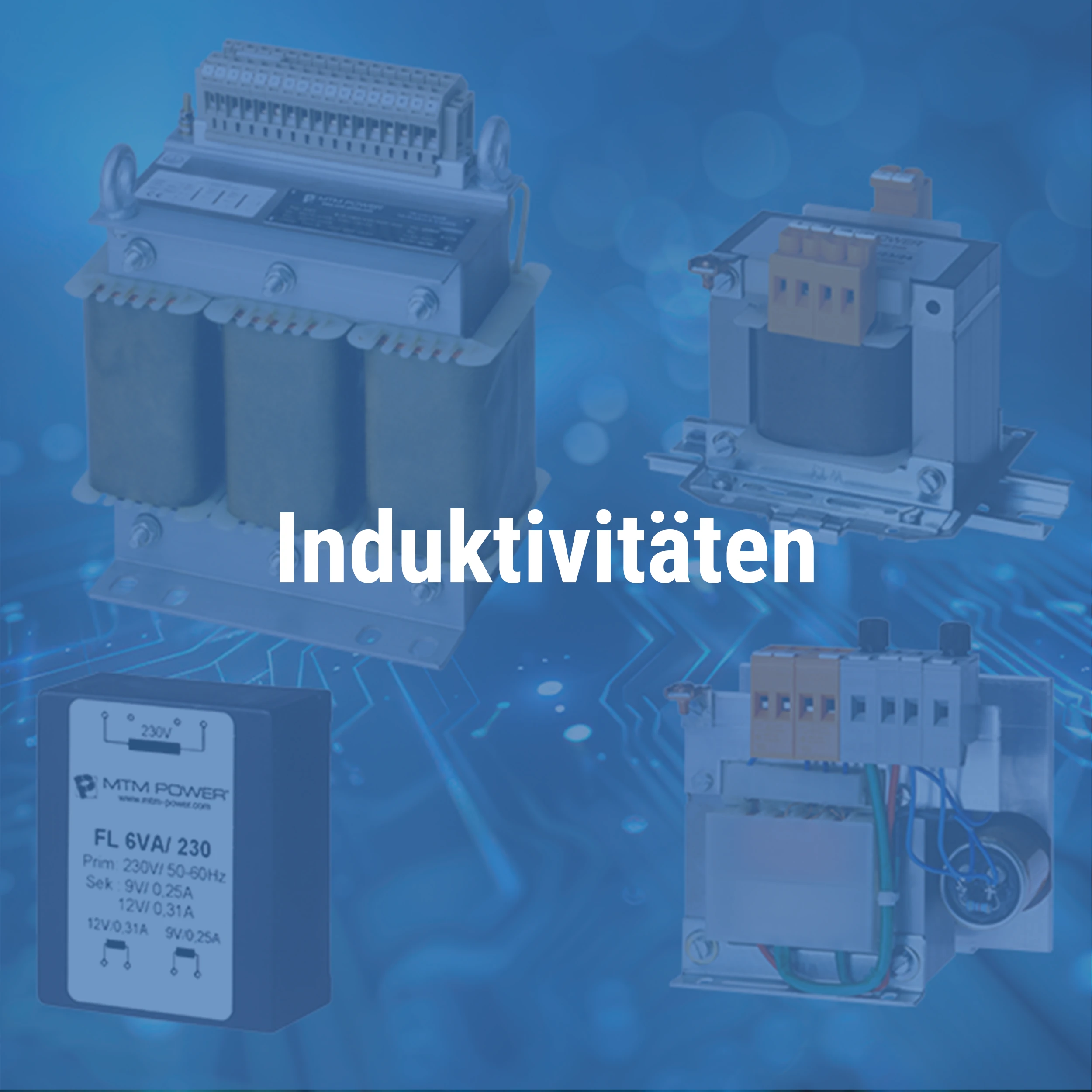 Induktivitäten Collage mit Text als Schaltfläche